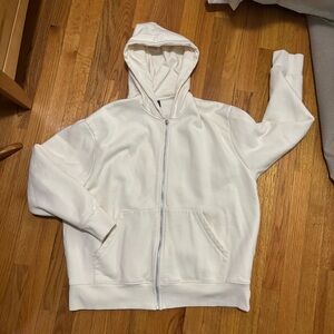 Heavyweight Blank Boxy Cream ZIP Hoodie ASOS